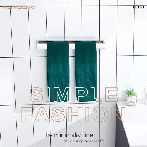 KOKOSIRI Towel Holder Chrome Bath Towel Bar Rack 16-Inch Kitchen Holder Polished Stainless Steel for Bathroom Hardware Wall Mounted, 1 Pack B4008CH-L16 - Image 3