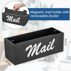 Colingmill Wood Magnetic Mail Organizer, Farmhouse Mail Holder, Black - Image 2