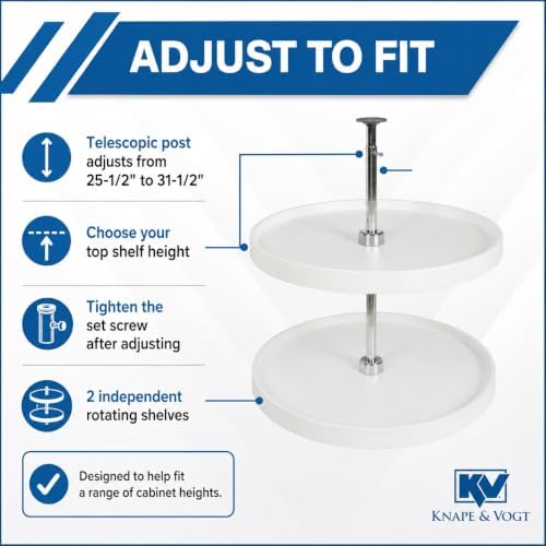 Knape & Vogt 28-In 2-Tier Full-Round Lazy Susan, White - Image 5
