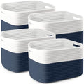 4 Pack Storage Baskets for Organizing, 11''Lx9''Wx8''H Woven Baskets for Storage Toys, Towels, Books, and Clothes, Cotton Rope Basket for Shelves with Handle by Unknown