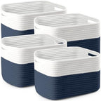 4 Pack Storage Baskets for Organizing, 11''Lx9''Wx8''H Woven Baskets for Storage Toys, Towels, Books, and Clothes, Cotton Rope Basket for Shelves with Handle by Unknown