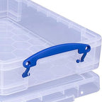 Really Useful Box 4 Liter Plastic Stackable Storage Container w/Snap Lid & Built-In Clip Lock Handles for Home & Office Organization, Clear (2 Pack) - Image 4