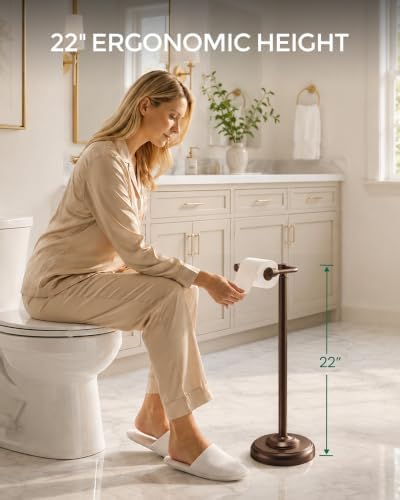 Dark Bronze Toilet Paper Holder Stand Stainless Steel&Weighted Base - Image 6