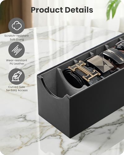 Lolalet Belt Organizer for Closet, Belt Box & Storage Drawer -Black - Image 6