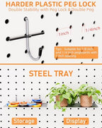 INCLY 238PCS Pegboard Accessories Organizer Kit, Peg Board Hooks Assortment with Peg Bins, Baskets, Paper Towel Holder for 1/8 and 1/4 inch Pegboard Hanging Tools, Garage Wall Storage Attachments - Image 4