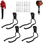 JuforminWeedeater Hanger, String Trimmer Hanger, Weed Eater Rack, Garage Wall Hooks, Power Tool Holder for Garage Wall, Utility Hooks for Garage Tool Organizers and Storage Black-4 Pcs by Juformin