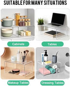 Acrylic Cabinet Organizer, Set of 4 Clear Shelf Organizer for Kitchen Pantry Organizers and Storage, Display Cabinet Shelf Room Decor Countertop Desk Shelves, Spice Organization for Cabinet - Image 2