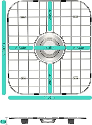 SANNO Kitchen Sink Protectors Gird, Centered Drain Hole Sink Grid and Stainless Steel Sink Protectors, Sink Bottom Grid for Double Sink 2 Pack - Image 2