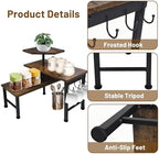 Kitchen Countertop Organizer, 3 Tier Moveable Corner Shelf Kitchen Shelf with Hook, Countertop Organizer for Bathroom, Spice Rack, Bookshelf, Coffee Area, Dresser Table (Brown) - Image 3