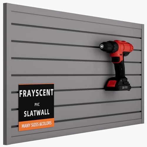 FRAYSCENT Slat Wall Paneling Garage Slat Wall Storage Systems Slatwall Panels Power Tool Organizer Wall Mount, PVC Garage Storage & Organization Products Slate Board (Grey, 4ft x 2ft) by FRAYSCENT