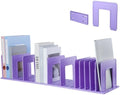 Adjustable Vertical File Sorter Sturdy Plastic Expandable Upright File Holder, Desktop Binder Organizer, School Office File Organizer Bookshelf Divider, Assemble Easily Endlessly, Purple by LuluEasy