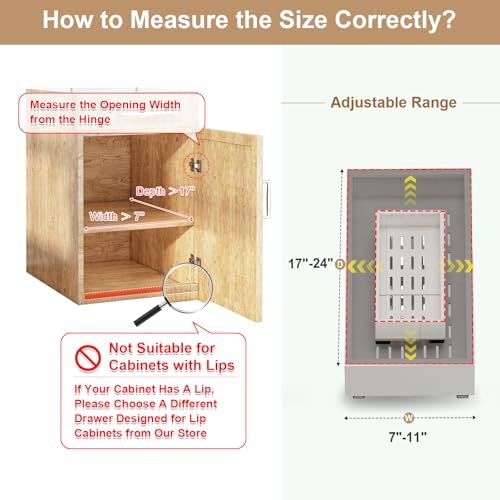 Fokyfok 2Pc Pull out Cabinet Organizer,7"-11"W,17"-24"D,Expandable - Image 2