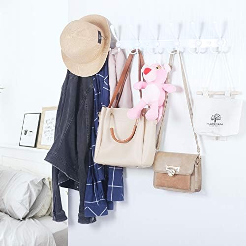 WEBI Coat Rack Wall Mount long,8 Tri Hooks for Hanging,30 inch Hook Rack Rail,Coat Hanger Wall Mounted for Clothes,Jacket,Hats,White - Image 6
