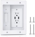 ELECPOW Cord Hider Wall with Dual AC Outlets & Dual USB-A Ports, in Wall Cable Management Kit for Wall Mounted TV,Recessed Outlet with TV Wire Hider for Power Cables & Low Voltage Wires by FindAllYouNeedFromELECPOW