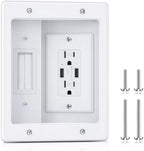 ELECPOW Cord Hider Wall with Dual AC Outlets & Dual USB-A Ports, in Wall Cable Management Kit for Wall Mounted TV,Recessed Outlet with TV Wire Hider for Power Cables & Low Voltage Wires by FindAllYouNeedFromELECPOW