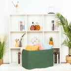 MINTWOOD Design 112L Extra Large Blanket Basket Holder Living Room, 25"x17"x16" Rectangle Rope Woven Storage Basket with Handles for Laundry, Towels, Shoes, Dog Toy Organizer Bin Box, Green - Image 6