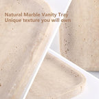 Marble Vanity Tray, Travertine Bathroom Tray Countertop, Beige Stone Decorative Dresser Serving Trays, Kitchen Sink Storage, Jewelry & Perfume Holder(Travertino Romano) - Image 5