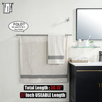 JQK Double Bath Towel Bar, 30 Inch 304 Stainless Steel Thicken 0.8mm Towel Rack for Bathroom, Towel Holder Brushed Finished Wall Mount, Useable Length 27 Inch, TB100L27-BN - Image 3