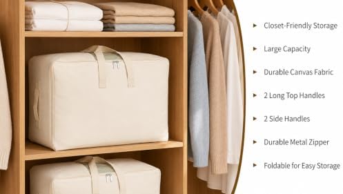 Soft Canvas Storage Bags for Comforter Bedding, Blankets, Quilt, Pillows - Image 6