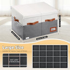 Supowin Large Shoe Organizer for Closet, Foldable Shoe Storage Bin with Lid - Image 2