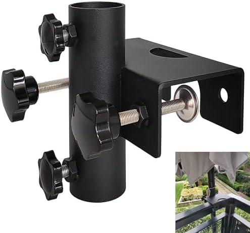 Heavy Duty Parasol Holder Patio Umbrella Stand Mount Umbrella Stand Bench Buddy Umbrella Holder Fixed Clip Umbrella Clamp for Deck,Chair,Desk,Dock,Beach Courtyard Balcony,Boats,Tailgates by VANROUG