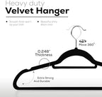 Utopia Home Velvet Hangers 100 Pack – Premium Hangers with Tie Bar - Black - Image 3