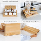 KitchenEdge 3-Tier Expandable Spice Rack Organizer, Bamboo - Image 3