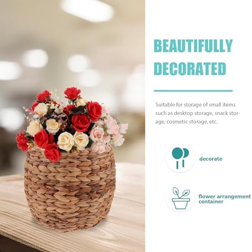 Healeved 10inch Seagrass Plant Basket Indoor Planter Basket Sundries Storage Woven Seagrass Wicker Planter Flower Pot - Image 4