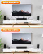 ELECPOW Cord Hider Wall with Dual AC Outlets & Dual USB-A Ports, in Wall Cable Management Kit for Wall Mounted TV,Recessed Outlet with TV Wire Hider for Power Cables & Low Voltage Wires - Image 6