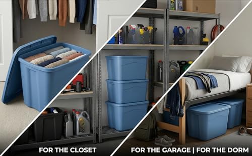 18 Gallon Plastic Storage Bin with Secure Snap Lid (Pack of 8) - Stackable Organizer Tote with Handles - Light Blue - Perfect for Closet, Dorm & Home Organization (light blue, (8 Pack) 18-Gallon) - Image 6