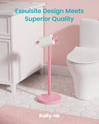 Freestanding Toilet Paper Holder Stand Pink, 4.57 lb Weighted Base - Image 2