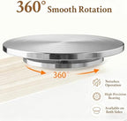 12 Inch Heavy Duty Lazy Susan Turntable, 360° Smooth Rotating Dual Surface Metal Turntable for Kitchen Counter,Cake Decorating, Craft, Display – Aluminum Alloy Spinning Tray - Image 3
