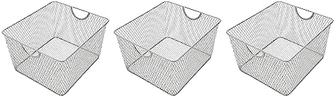 YBM HOME Kitchen Pantry Organizer Wire Baskets for Shelves, Cabinets, Pantry, Countertop, Mesh Open Storage Bin Metal Basket for Organizing Food Supplies, 3 Pack, 10x9x6 by YBMHome