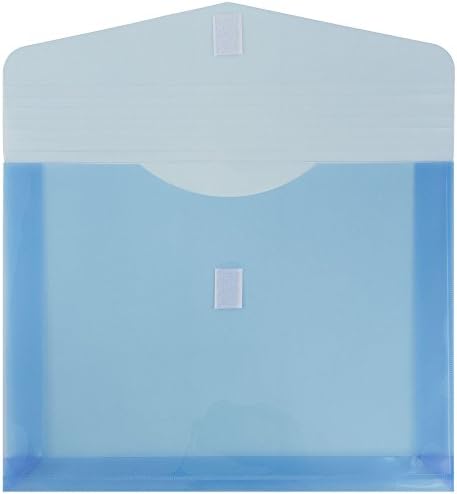 JAM Paper Plastic Envelopes with Hook & Loop Closure - 2" Expansion - Letter Booklet - 9 3/4" x 13" - Blue - 12/Pack - Image 2