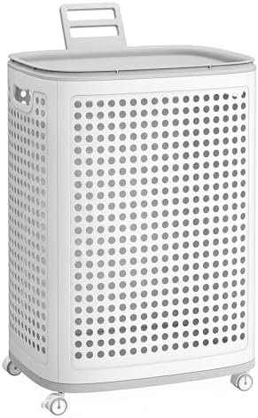 SONGMICS Laundry Hamper with Wheels, 75 L Laundry Basket with Lid by SONGMICS