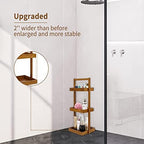 Utoplike Teak Shower Caddy Shelf, Freestanding Racks for Bathroom Corner - Image 2