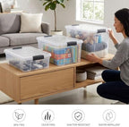 Superio 13.7 Quart Clear Plastic Storage Bin with Lid, Stackable Organizer Box, BPA-Free Storage Container for Home, Garage, School & Office, 4 Pack - Image 4