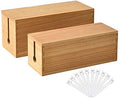 KIRIGEN Wooden Cable Management Box Set of 2, Cord Organizer, Natural by KIRIGEN