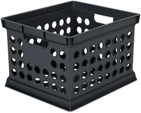 Sterilite Storage Crate Bin File Organizer for Home & Office,Black, 24-Pack - Image 2