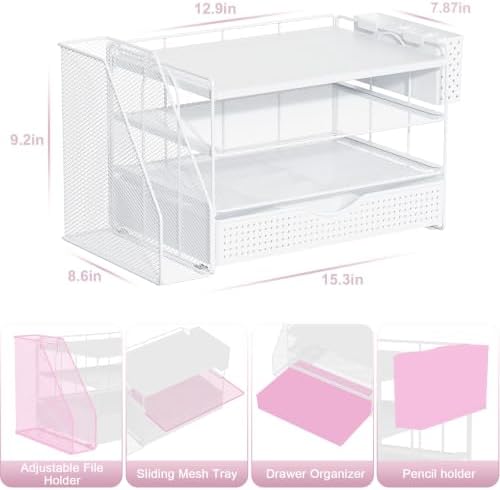 Wood Desk Organizers and Accessories with File Holder & Catalog Racks - Image 4