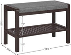 SONGMICS Shoe Rack Bench, Padded Seat, Storage Shelf, Holds Up to 350 lb - Image 3