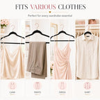 Smartor Black Velvet Hangers 50 Pack, Non Slip Rose Gold Hook Felt Hangers - Image 4