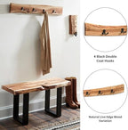 Alaterre Furniture Alpine Natural Live Edge Wood Coat Rack – 36 Inch Solid Wood Wall-Mounted Coat Hook with 4 Double Hooks – Modern Farmhouse Storage Organization for Entryway, Hallway, or Mudroom - Image 3