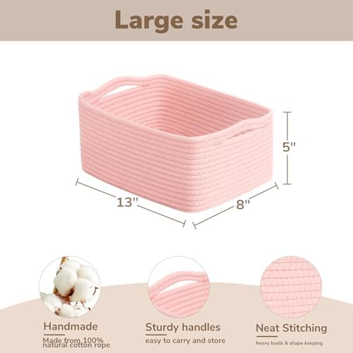 Goodpick 3-Pack Storage Baskets, Dorm Decor for Gifting, 13 x 8 x 5 in - Image 3