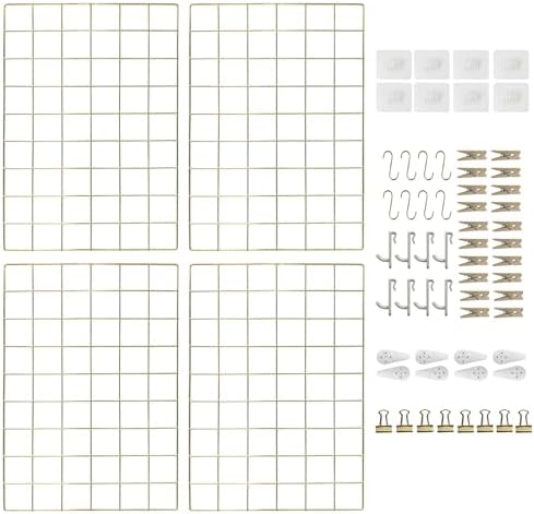 CIKLCIX Wire Wall Grid Panel Set of 4, Photo Display Board & Memo Board by Unknown