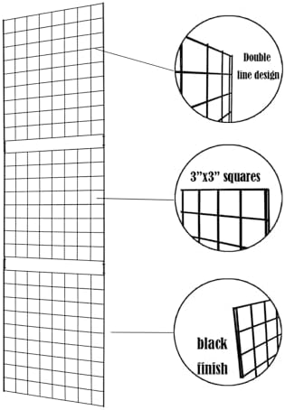 Grid Wall Commercial Grade Gridwall Panels – Heavy Duty Grid Panel for Any Retail Display Wall Grid 2' Width x 7' Height, Black (Pack of 4) Easily Portable - Image 5