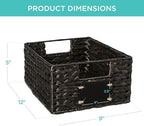 Best Choice Products Set of 4 9x12in Water Hyacinth Pantry Baskets, Woven Organizers w/Chalkboard Label, Chalk Marker - Black - Image 7