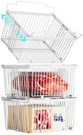 Large Freezer Organizer Bins for 5 to 9 Cu.Ft,3Pack , Leak-Proof Bottom by ANJUBAN