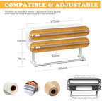 Magnetic Plastic Wrap Dispenser with Cutter - Quasziwa Refillable Tin Foil and Plastic Wrap Organizer for Kitchen, Aluminum Foil Dispenser with Paper Towel Holder Wall Mount - Fits 12" Roll, White - Image 6
