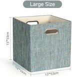 Posprica Storage Basket Bins,13×13×13 Foldable Storage Boxes Fabric Drawer Cubes for Closet Shelf Cabinet Bookcase - Set of 4,Teal - Image 2